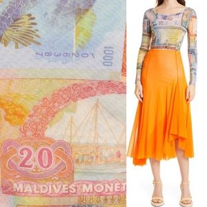 Fuzzi money note long sleeve top size large new